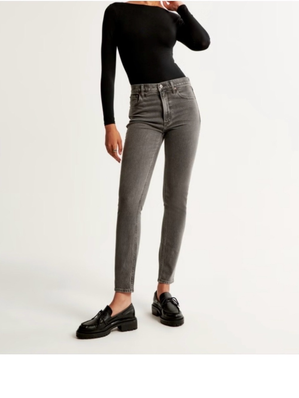 Abercrombie & Fitch High-Rise Gray Skinny Jeans - WORN ONCE!